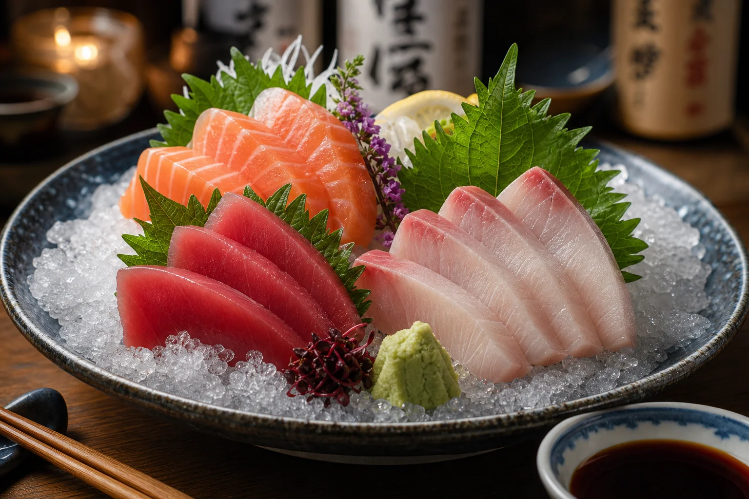 夜に賑わう酒場のカウンター