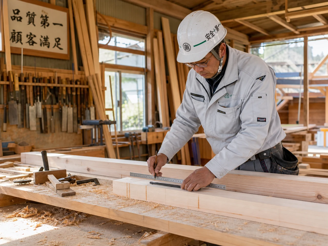 木造住宅の建築現場